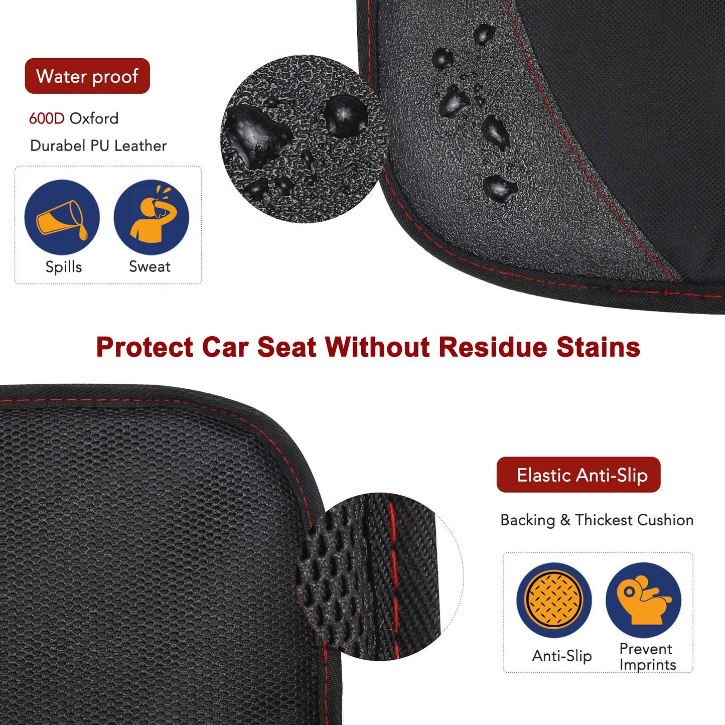 Beicarin Car Seat Protector Cushion Mat, 2 Pack Baby Seat Protector Child Car Seat with Organizer Pocket, Auto Dog Pad with Non Slip Backing Waterproof for SUV Sedan Truck