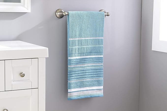 SKL Home Seabrook Stripe 100% Cotton Premium Bath Towel, 550 GSM, Soft &