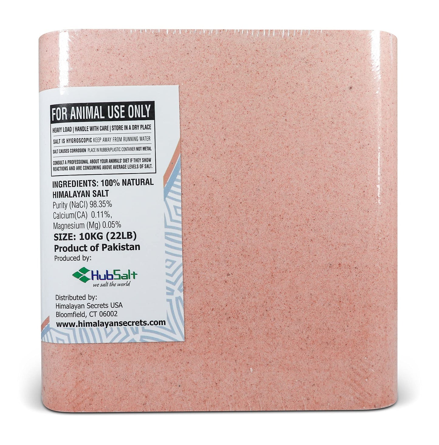 Salt Block for Deer & Horses – Compressed Mineral Salt Lick for Livestock, Cattle & Goats – Himalayan Secrets Pink Rock Salt Block (22LB/10KG, Block w/ Mounting Hole)