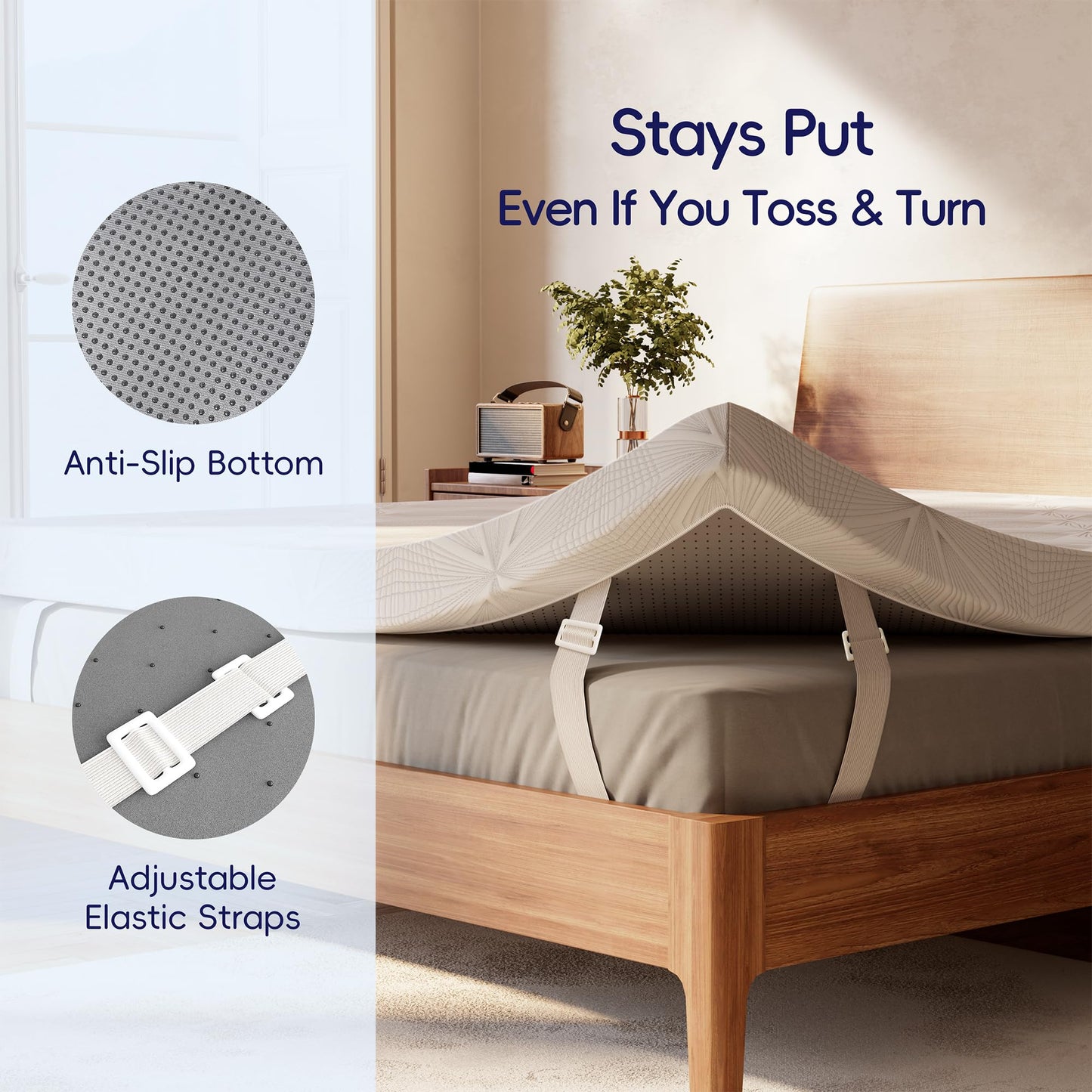 Ballad 3 Inch Gel Memory Foam Mattress Topper Twin XL Size, High Density Cooling Pad with Premium Removable Cover, Pressure Relief Bed Topper, (CertiPUR-US & Oeko-Tex Certified)