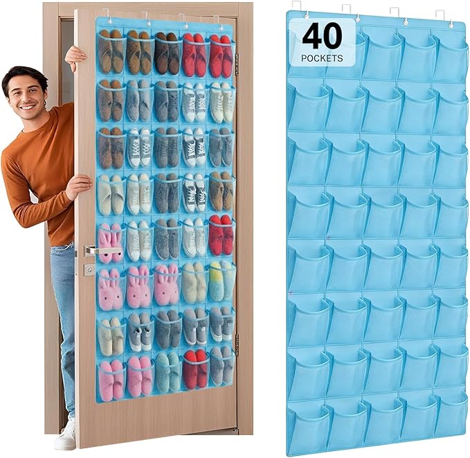 40-Pocket Over the Door Shoe Organizer