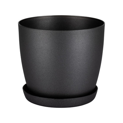 Home Garden Ornaments Plant Pots Indoor, Indoor Plant Pot - Decorative Flower Pots with Mat Surface and Plant Pot Saucer (Diameter: 16cm, Colour: Black)