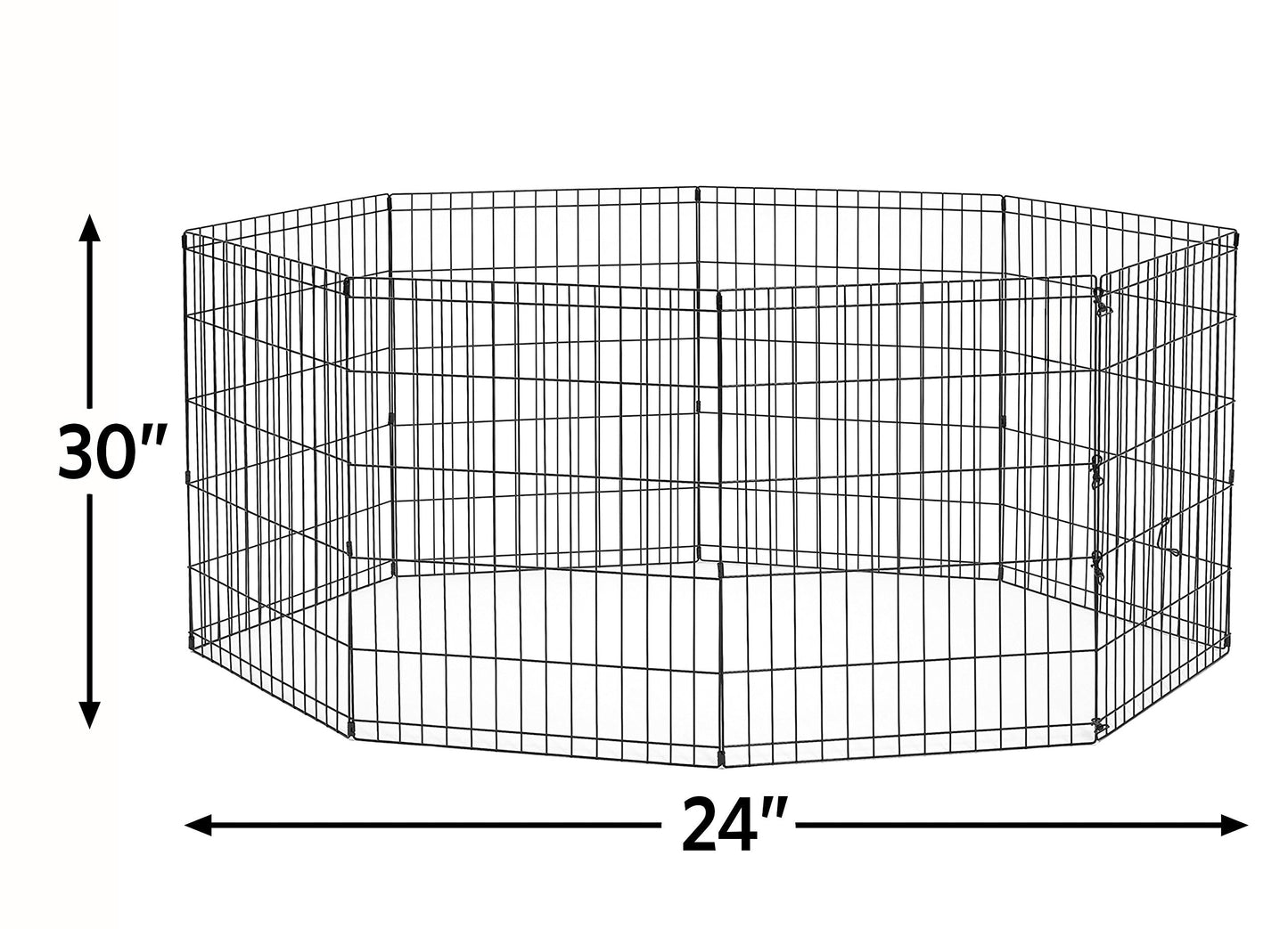 New World Folding Metal Dog Exercise Pen and Pet Playpen with No Door, Includes Grounding Stakes and Provides 1.5 Meters of Play Space, 76 cm Tall, Black E-Coated, B552-30
