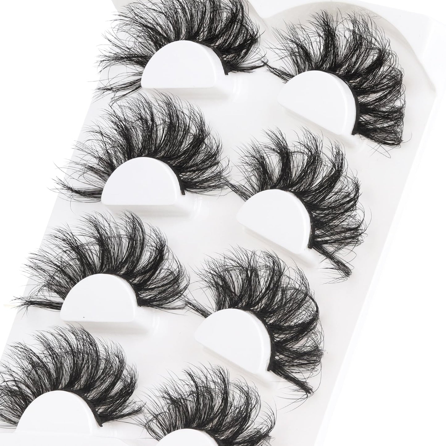 Losha 25mm Lashes Big Fluffy False Eyelashes 3D Dramatic Long Volume Faux Mink Lashes Pack 4 Pairs