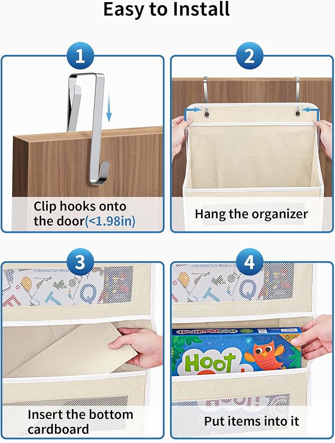 JARLINK 2 Pack Over The Door Organizer Storage, 5 Shelf Hanging Door Organizer