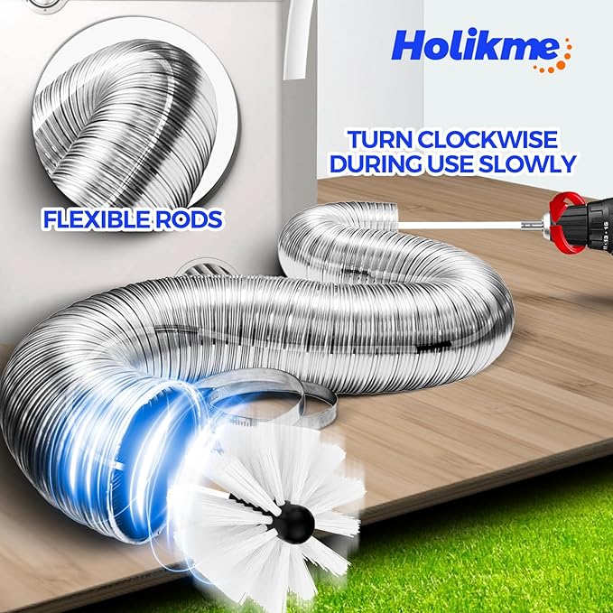 Holikme 30 Feet Dryer Vent Cleaner Kit, Flexible Lint Brush