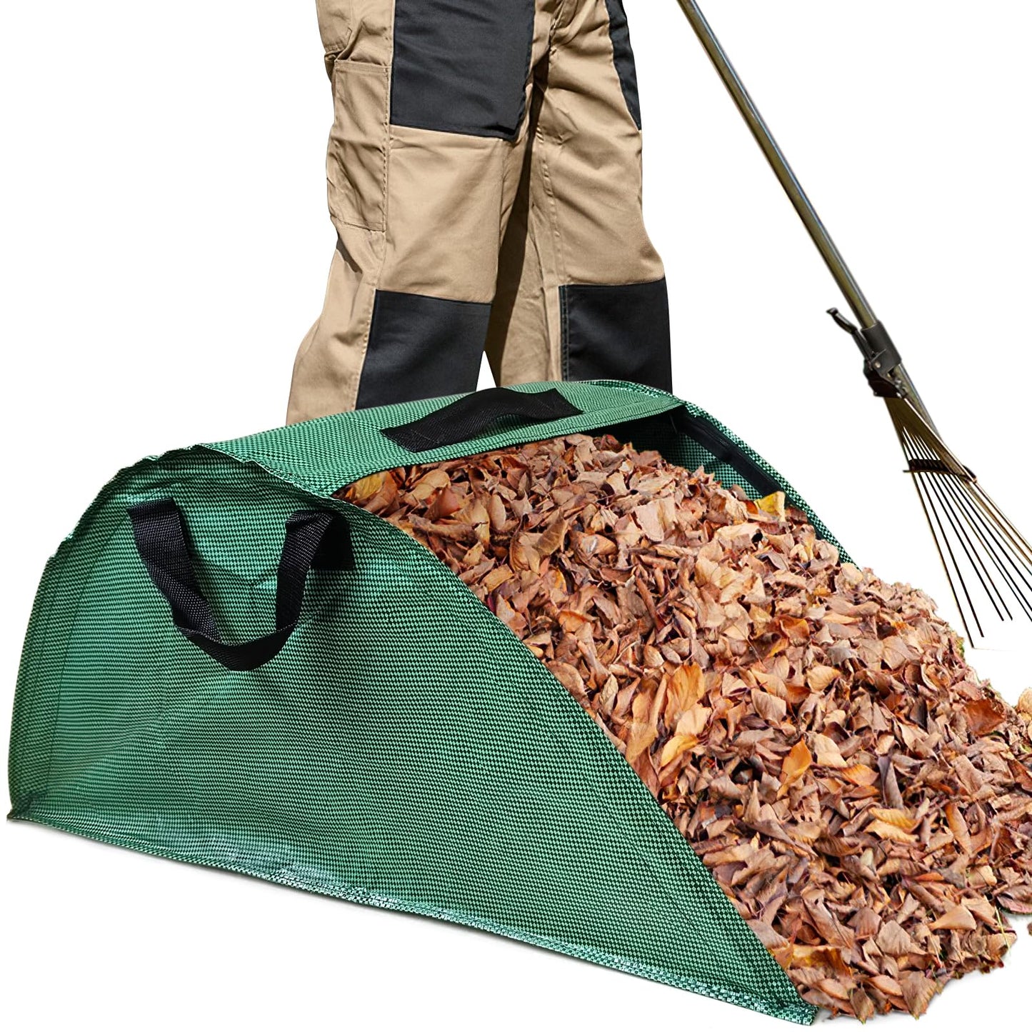 EOONTOON 30 Gallon Leaf Collector, Leaf Bag Chute, Portable Pop Up Leaf Bags, Foldable Dustpan Leaf Pick Up Tools Leaf Loader, Reusable Yard Garden Bags for Leaves Lawn Trash(100 L) Dimensions
