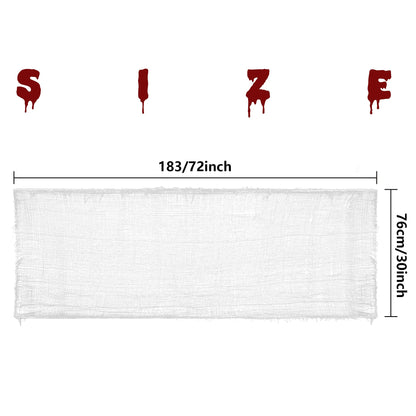 Alpurple 6 PCS Halloween White Creepy Cloth, 30 x 72 Inch Scary Spooky Fabric Cloth, Freaky Loose Weave Creepy Gauze for Halloween Haunted House Party Decoration