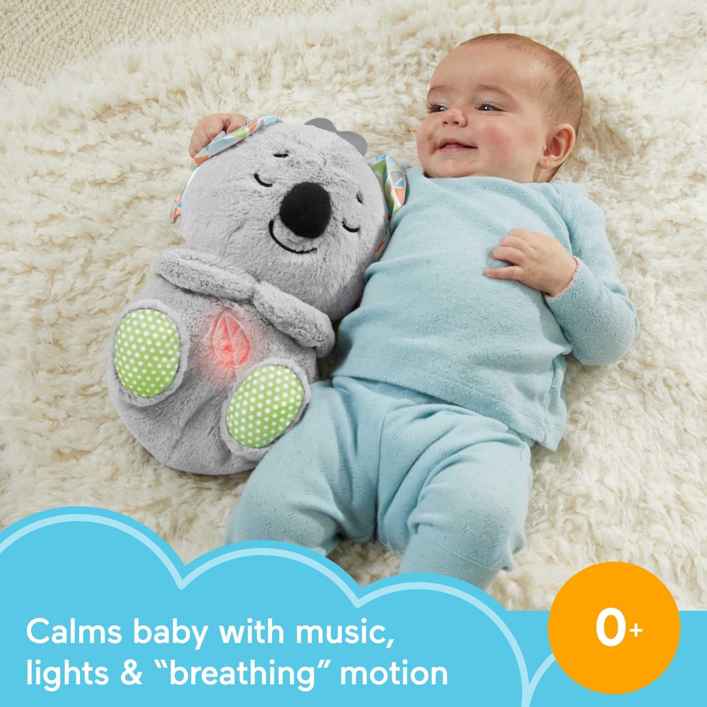 Fisher-Price Soothe ‘n Snuggle Koala, Plush Sound Machine Baby Toy with Realistic Breathing Motion, HBP87