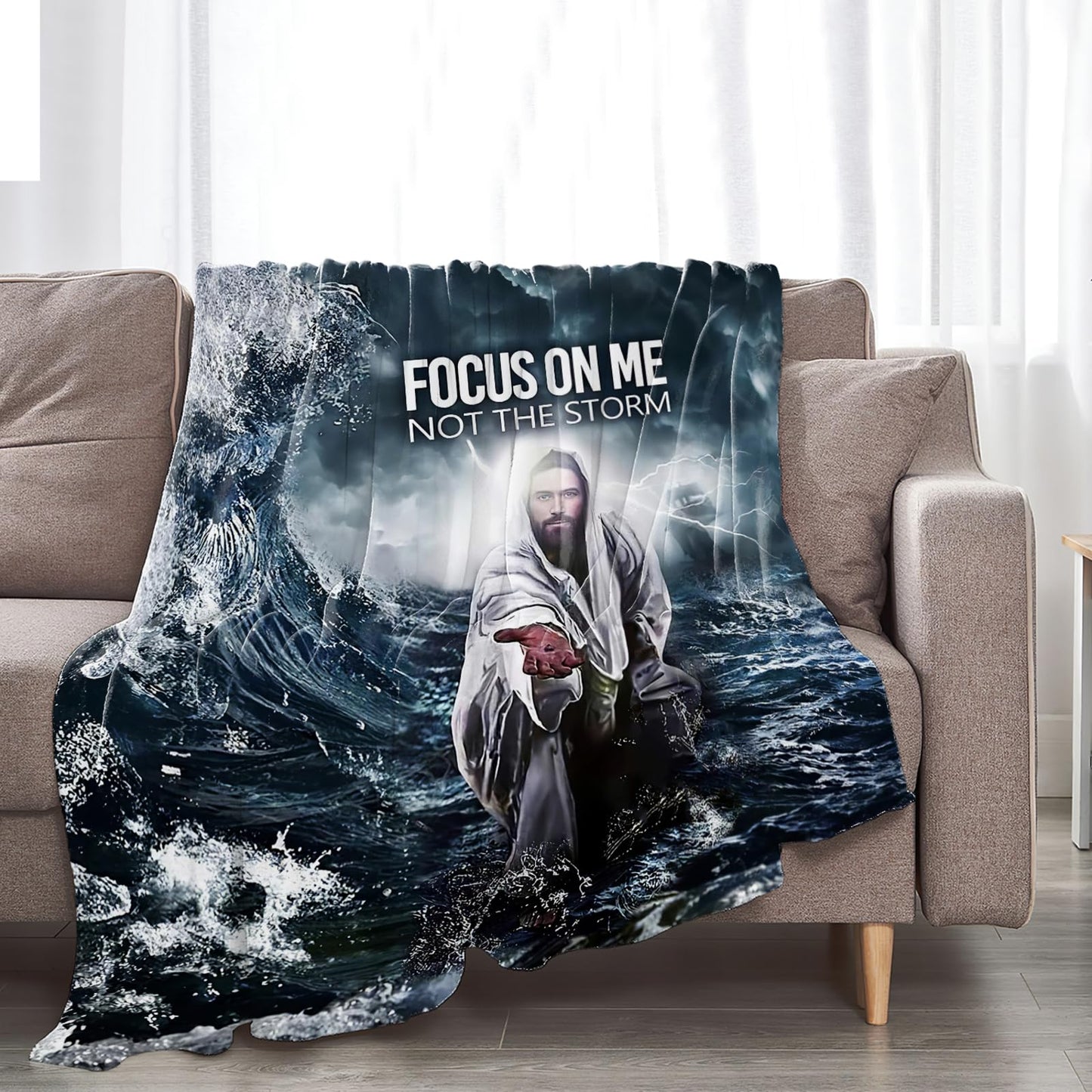 Tijuboni Christian Jesus Throw Blanket Religious Faith Gifts for Women Men Girls Boys Kids Adults Soft Flannel Fleece Blanket for Couch Sofa Bed Home Decor 40"x50"