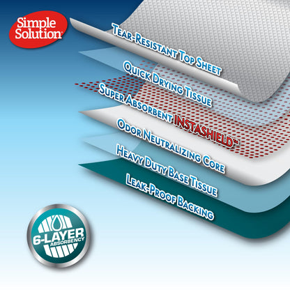 Simple Solution 6-Layer All Day Premium Dog Pads - Lavender Scent pack of 50