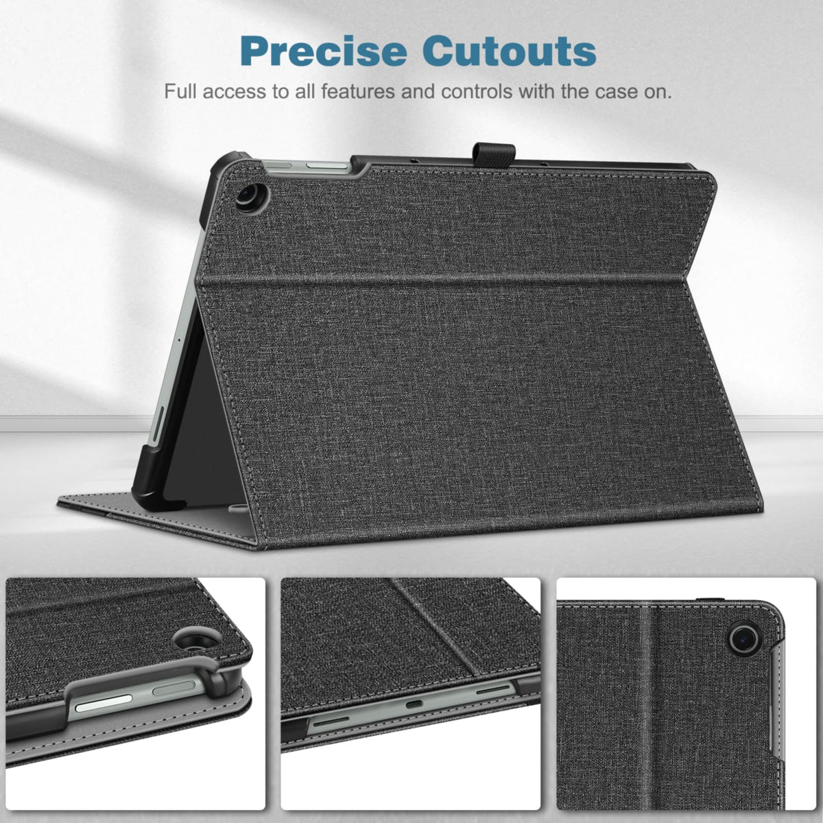 Fintie Case for Google Pixel Tablet 11 Inch 2023 Release, Multi-Angle Viewing Protective Stand Cover with Pocket & Pencil Holder Compatible with Charging Speaker Dock, Gray