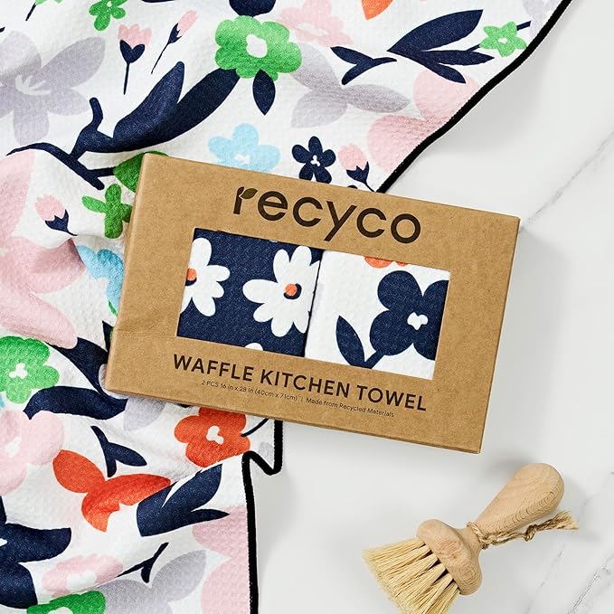 RECYCO Waffle Kitchen Towel Set of 2