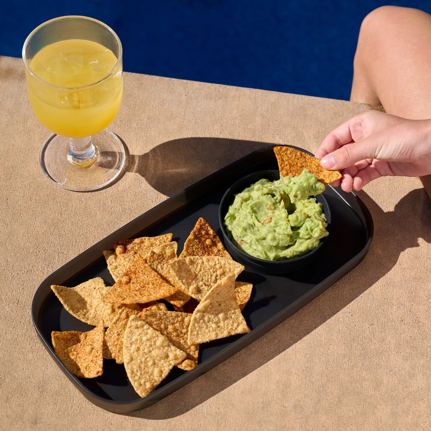 madesmart dipware Small Serving Plate, Stackable & Removable Dip Bowl for Salsa, Queso, Salad, Olives, Dishwasher & Microwave Safe, Multipurpose Plate & Bowl, Midnight