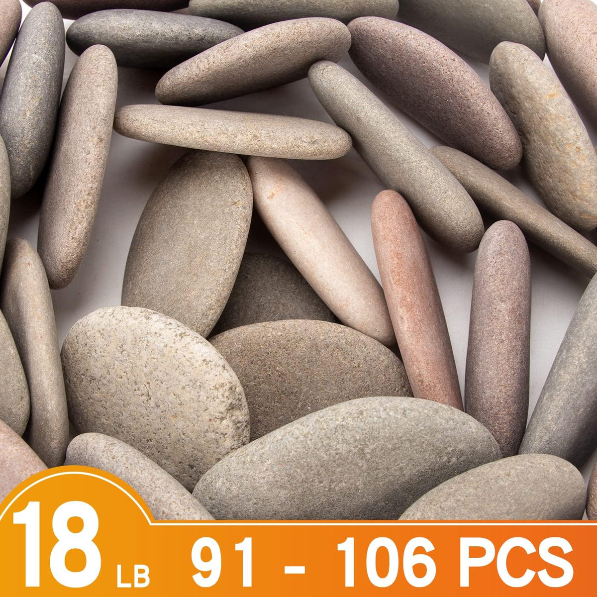 BLXQI Painting Rocks, 97-105 PCS, 18 Pounds, 2.33"-3.72" Size, DIY Craft Rocks, Natural Stones