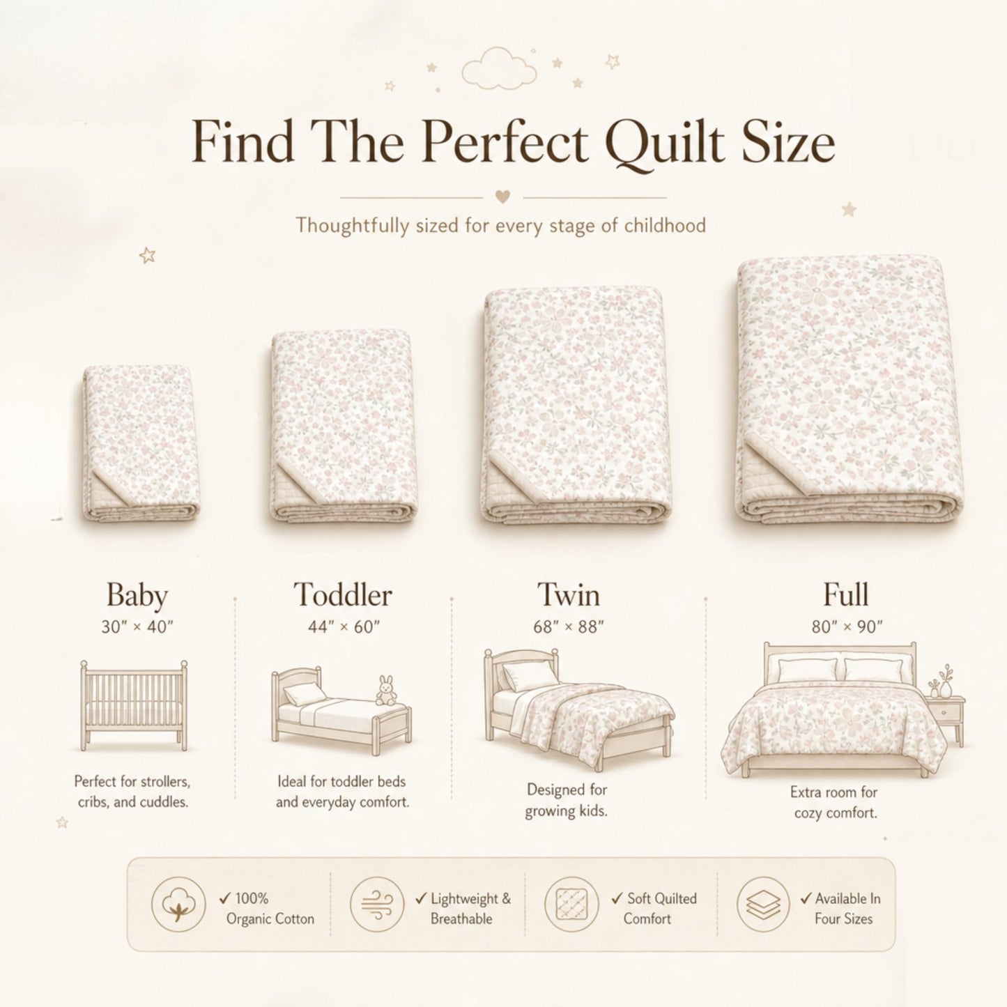 MakeMake Organics Organic Baby Comforter GOTS Certified Organic Kids Blanket Cotton Infill Tufted - Reversible Ultra Soft Breathable Boys Girls Superheros (30"x40", Mighty Heros)