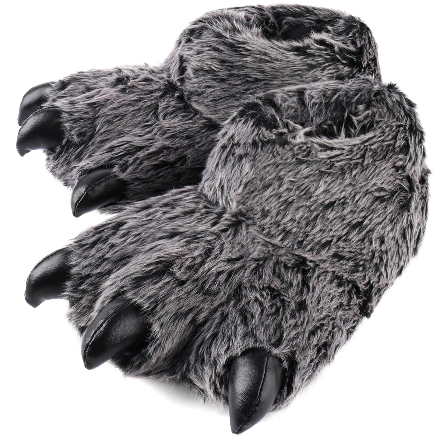 ULTRAIDEAS Animal Paw Slippers for Women and Men, Funny Claw Slippers for Adult and Kids, Unisex Cute Costume House Shoes（Black Bear Paw, Size 11-12 Women, Size 9-10 Men）