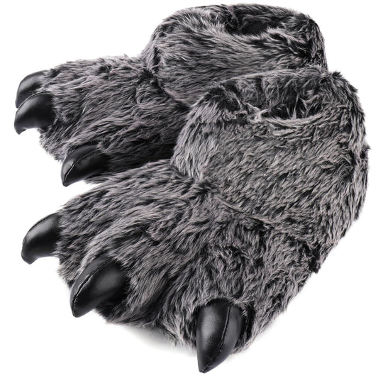 ULTRAIDEAS Animal Paw Slippers for Women and Men, Funny Claw Slippers for Adult and Kids, Unisex Cute Costume House Shoes（Black Bear Paw, Size 11-12 Women, Size 9-10 Men）