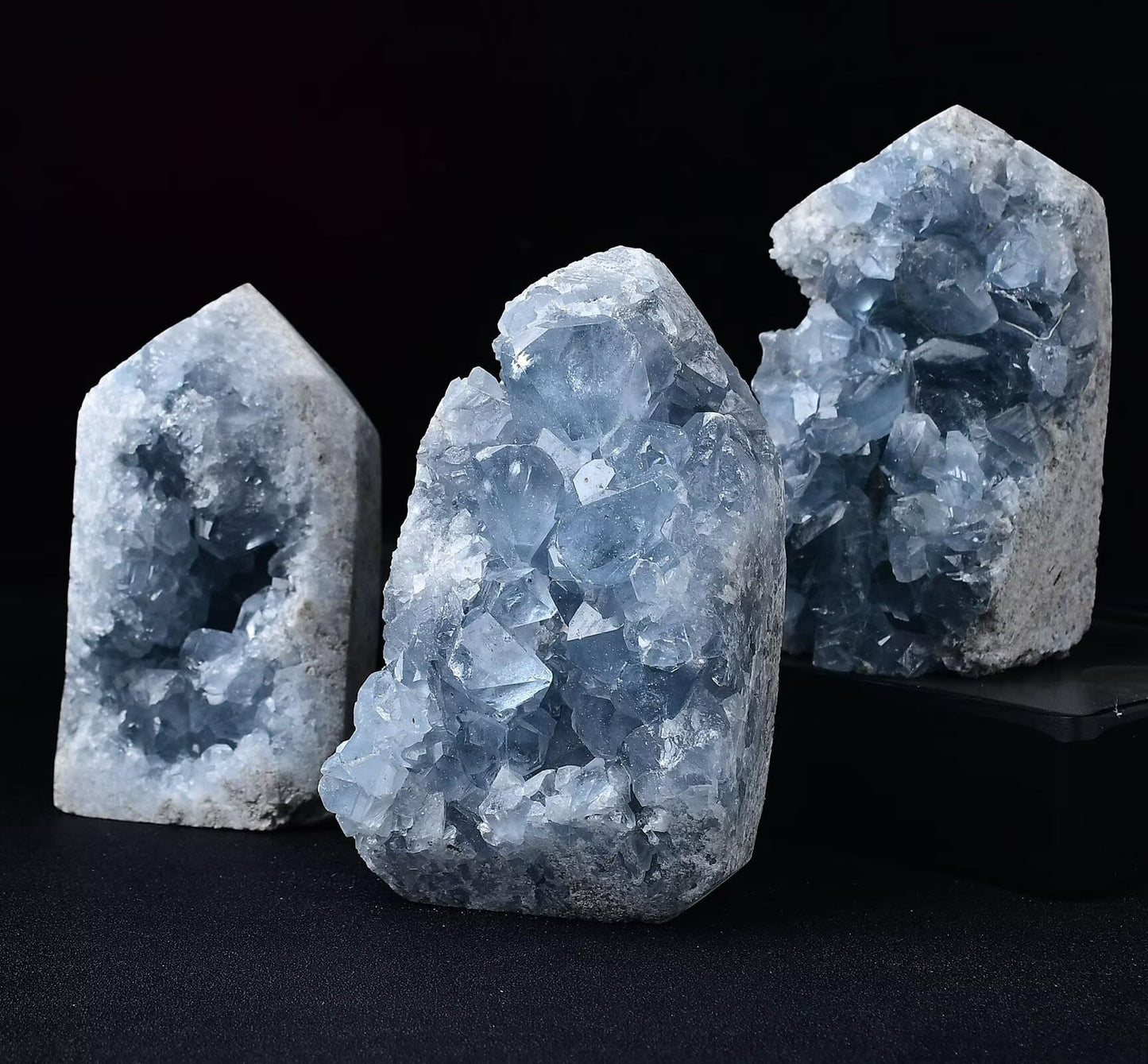 FZBHRO Natural Blue Celestite Cluster Tower Healing Crystal Stone Collection Mineral Specimen Home Office Decor Meditation Gifts 0.8-1.3 Pound