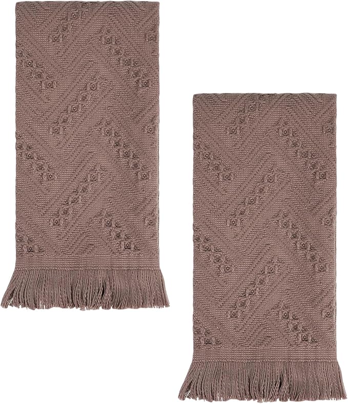 YoulerTex Luxury Decorative Hand Towels Bathroom: 2 Packs 14X30 100% Cotton