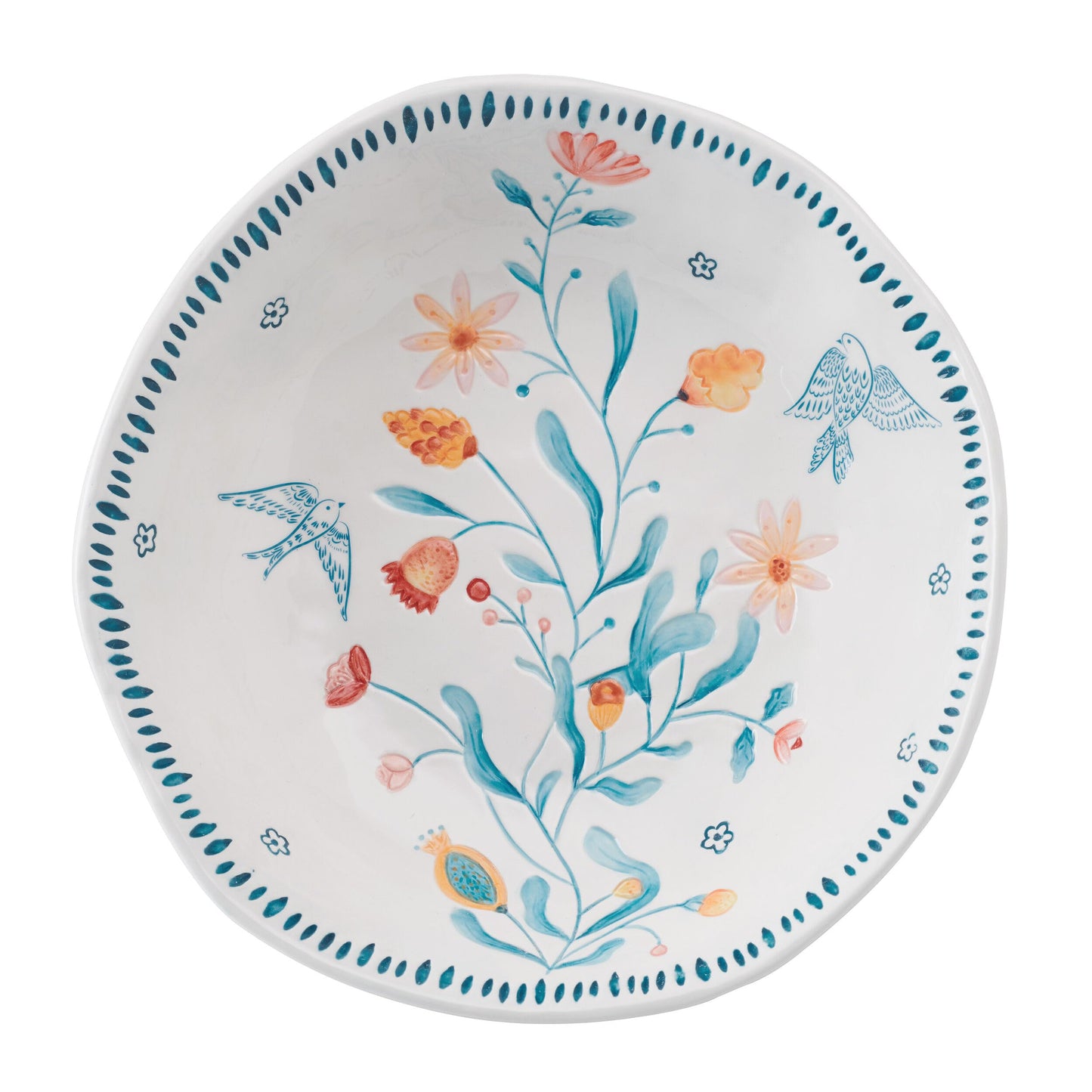 Fitz and Floyd Gracie Serving Bowl, White, 10 Inch
