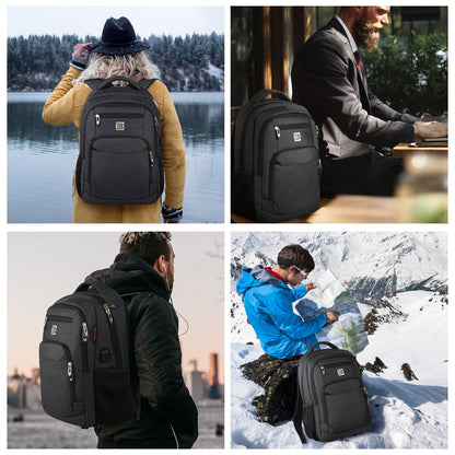 marcello Laptop Backpack with USB Charging&Headphone Port,Anti-Theft Business Backpack with Padded Shoulder Strap, Computer Rucksack for School/Work/Travel