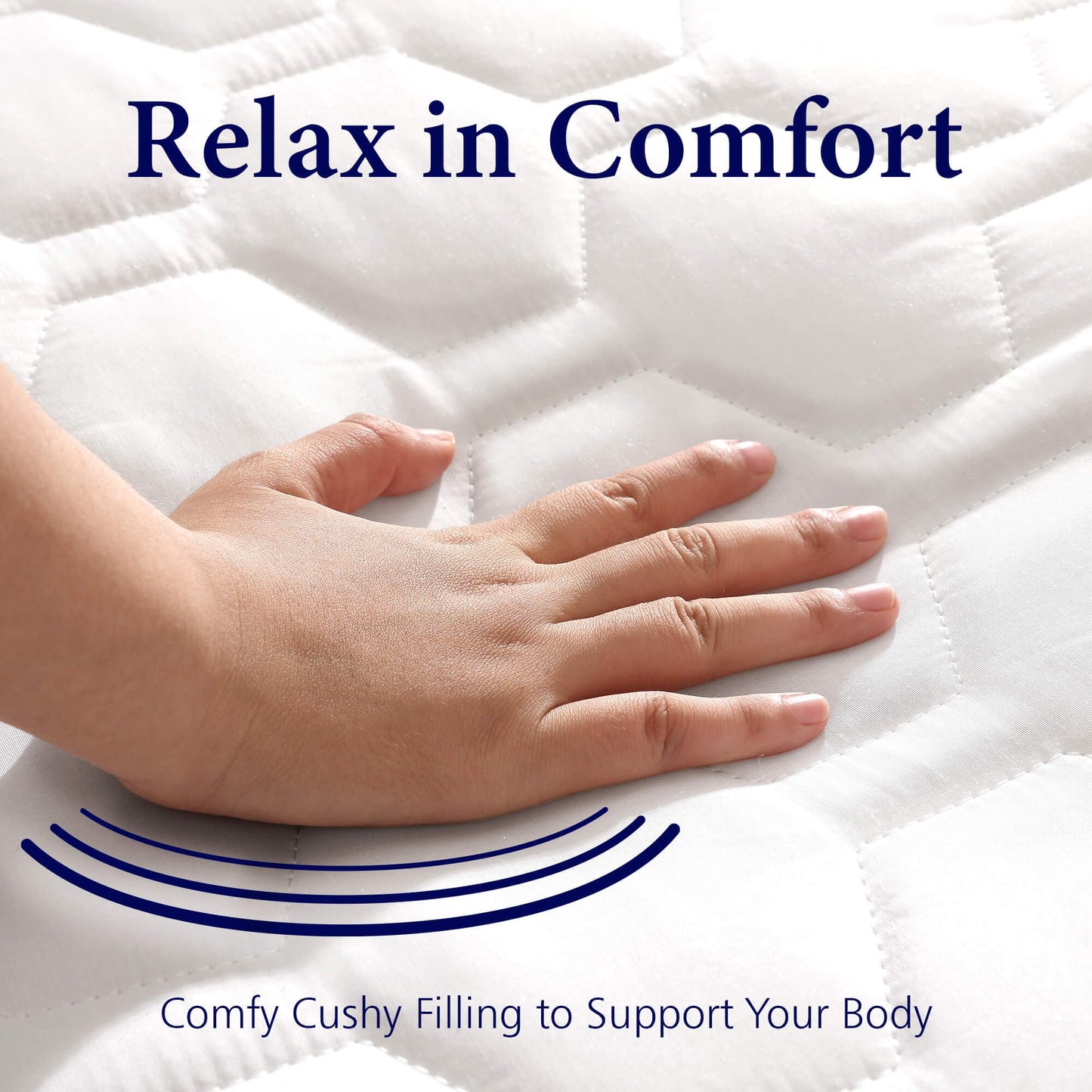 The Grand Hotel Collection Full Size Mattress Pad - Thin, Lightweight, and Breathable Mattress Pad - Ideal for Hot Sleepers & Plush Mattresses - Stretch Fits up to 15" - Easy to Wash (54 x 75)