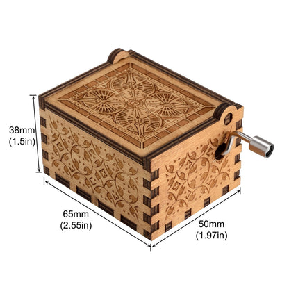 Huntmic Wooden Hand Crank Rainbow Music Box, Classic Vintage Wood Handmade Over the Rainbow Musical Boxes Best Gift for Kids,Friends (Over the Rainbow)