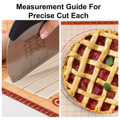Biscuit Cutter,Pastry Cutter, Bench Scraper, Silicone Pastry Dough Baking Mat Set, Baking Tools and Accessories Kit