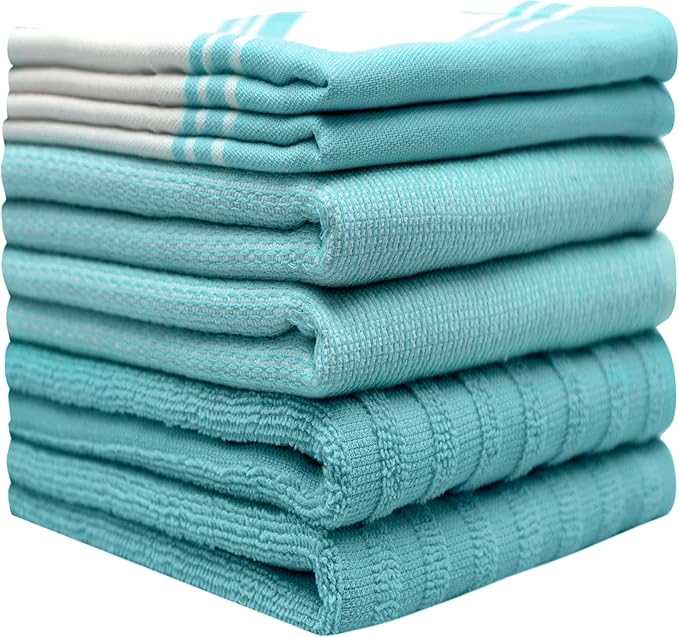 Premium Kitchen Towels | Large Cotton Dish Towels | Flat & Terry Highly
