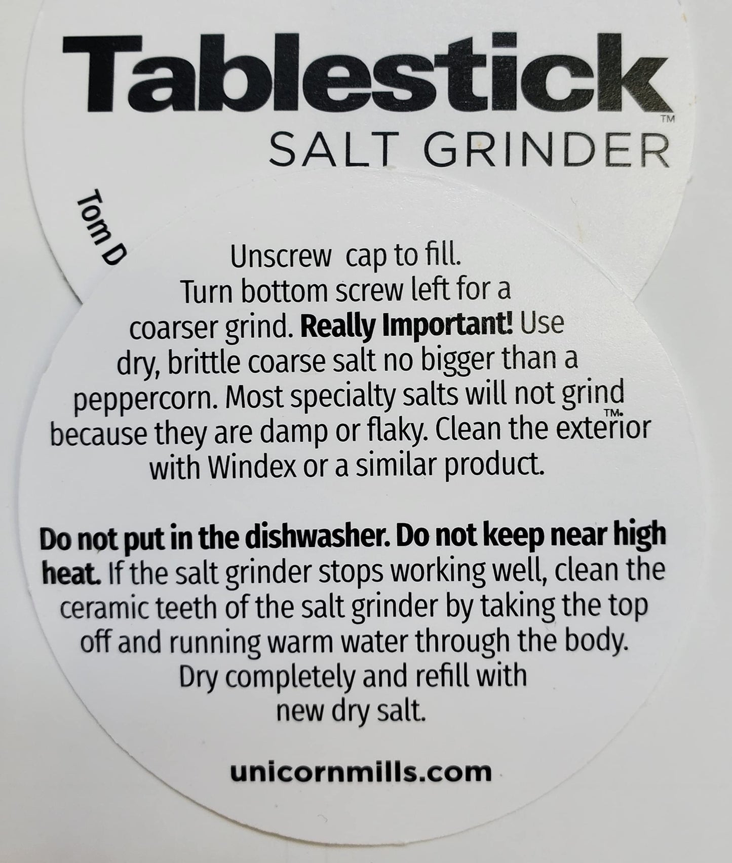 Tablestick Salt and Pepper Grinder Set