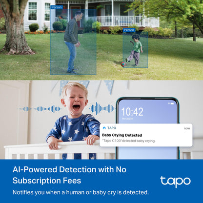 Tapo TP-Link 1080P Indoor Security Camera for Baby Monitor, Dog Camera w/Motion Detection, 2-Way Audio Siren, Night Vision, Cloud & SD Card Storage, Works w/Alexa & Google Home C100