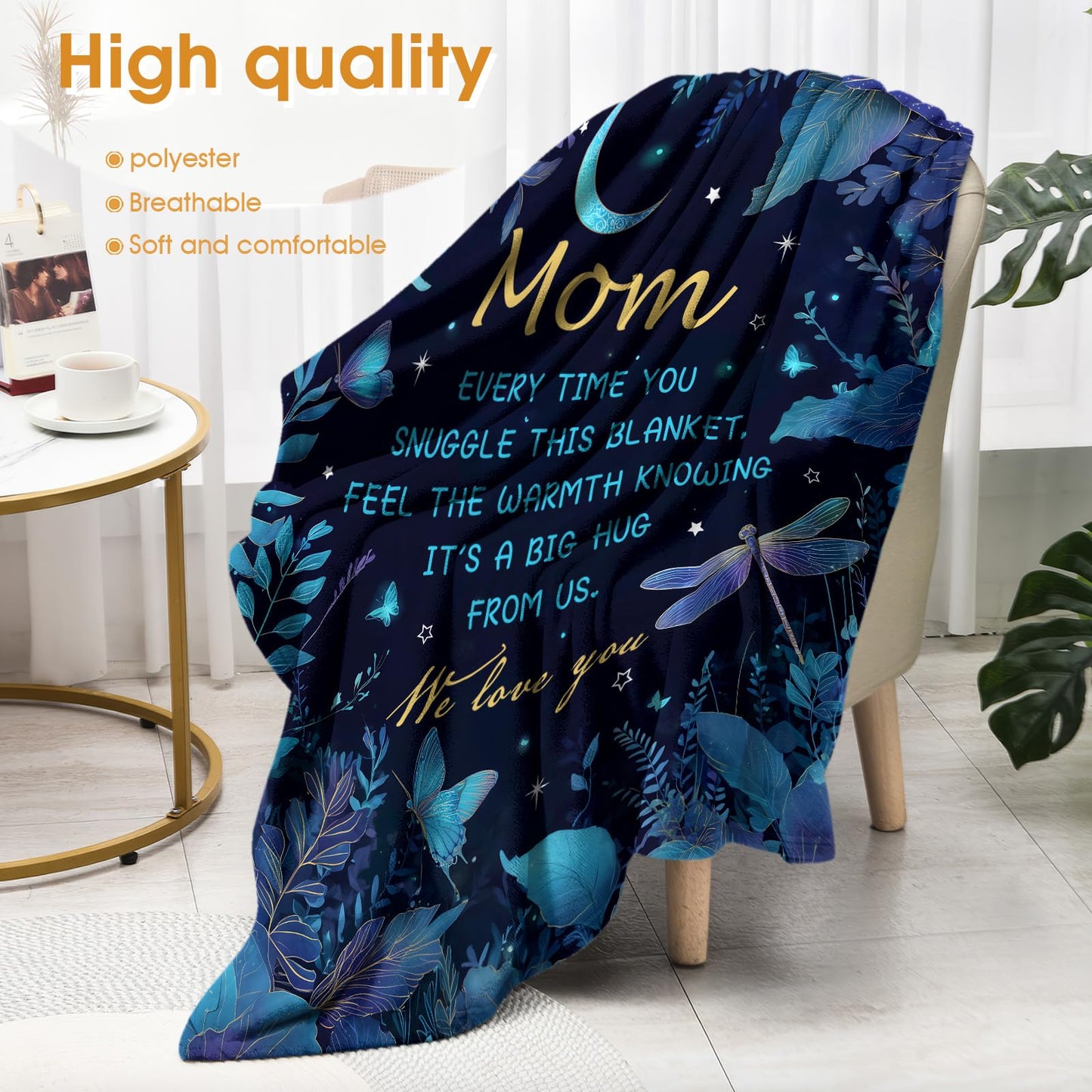 Hohoto Gifts for Mom,Throw Blanket for Mama Women from Daughter Son,Birthday Valentines Mothers Day Thanksgivings Decorations for Mommy Mom 50"x60"