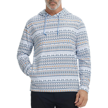 M MAELREG Men's Hoodies Printing Mid-Weight Performance Brushed Hooded Sweatshirt for Mens Pullover with Pockets