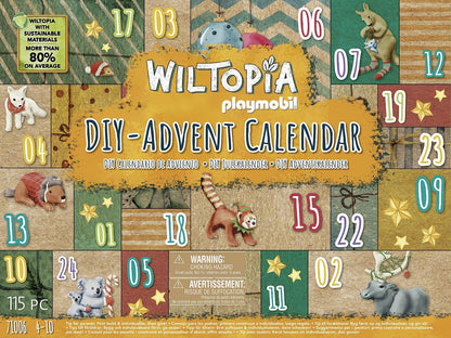 Playmobil Wiltopia 71006 DIY Advent Calendar - Animal Trip Around the World, Includes 23 Animal Toys from Around the World, Sustainable Toy for Children Ages 4+