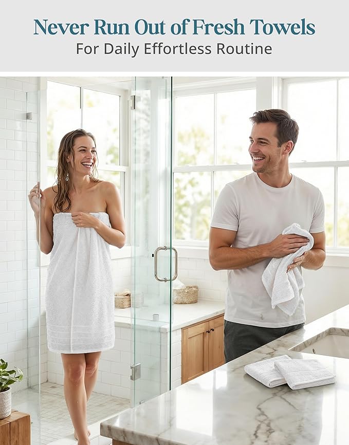 Casa Platino 100% Cotton Luxury Bath Towel Set 8 Pieces