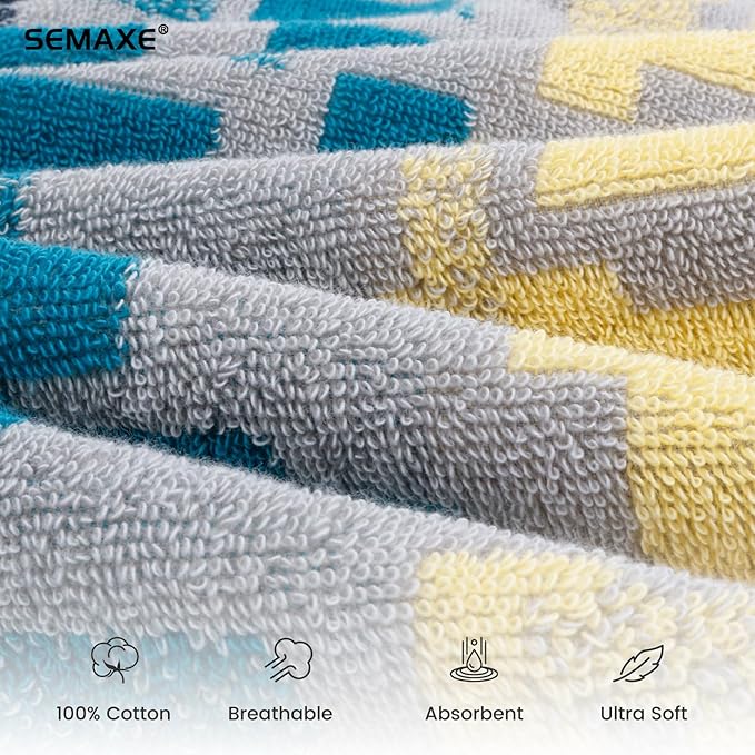 SEMAXE Hand Towels for Bathroom, 100% Cotton Towels