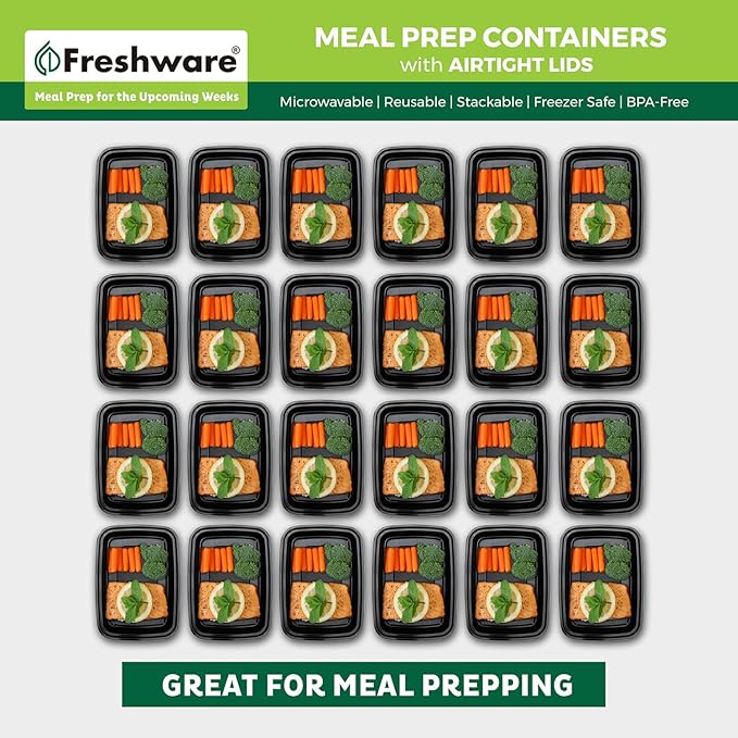 Freshware Meal Prep Containers 1 Compartment Food Storage Containers