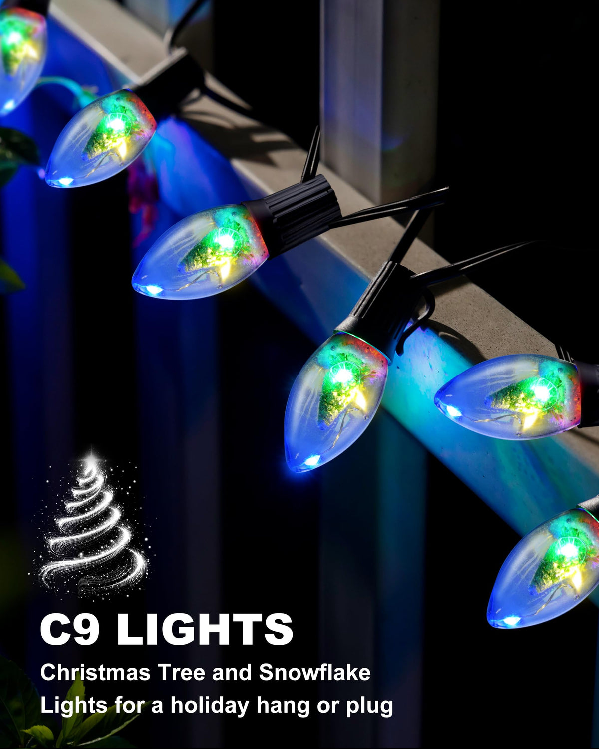 Christmas Pathway String Lights Outdoor- LED 24.5ft Christmas Path Marker Light with 20 C9 Christmas Tree Light Bulbs Decor, Connectable Waterproof Walkway Lights with Stakes for Xmas Lawn Yard Garden