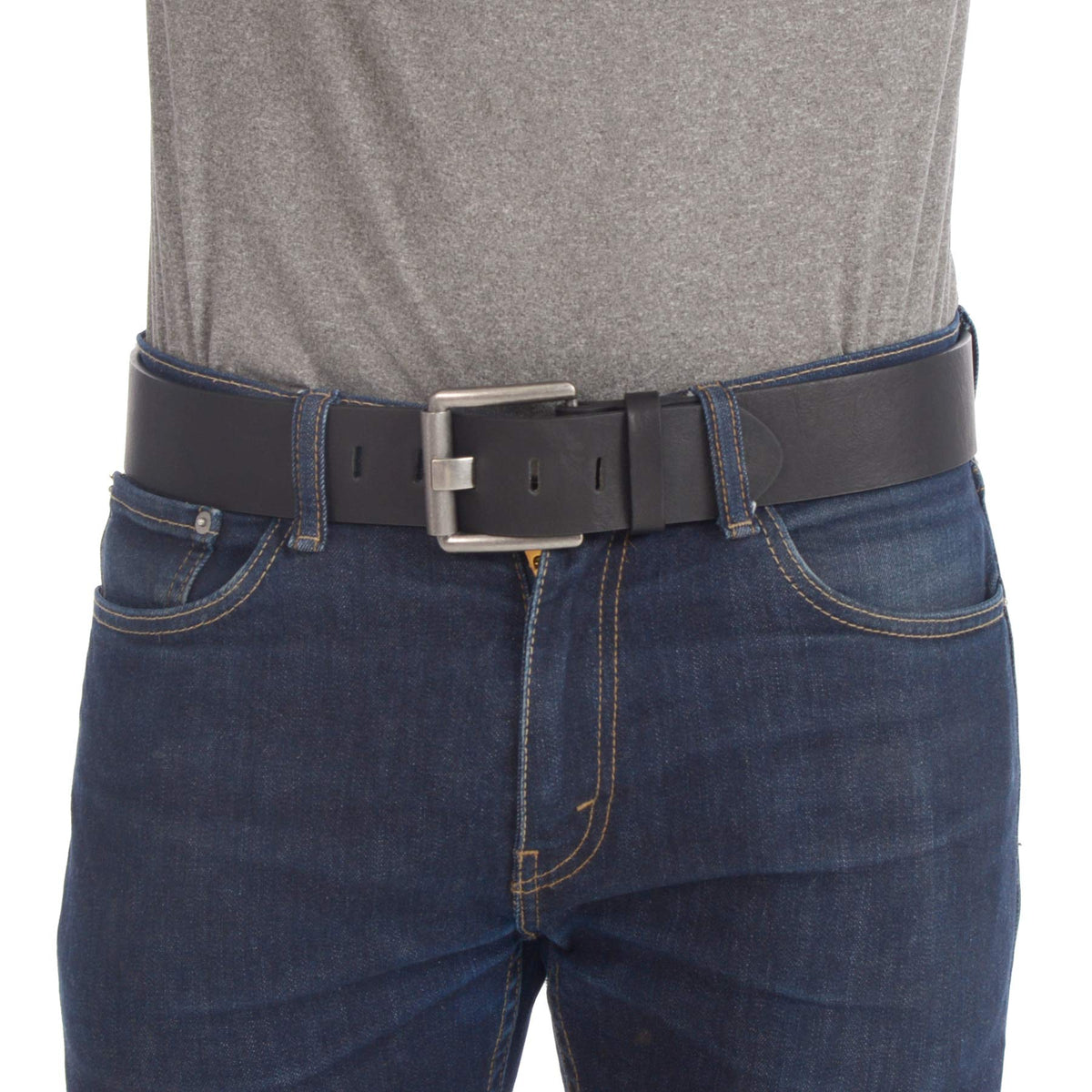 Gary Majdell Sport Men's 2" Genuine Leather Single Loop Dress Belt with Single Prong Metal Buckles - Classic and Fashion Design for an Everyday Use (Black, 36)