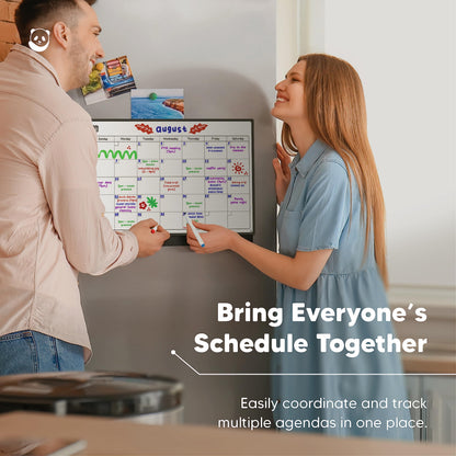 Magnetic Fridge Whiteboard Calendar by Smart Panda - Perfect Month Planner, Memo or Event Reminder for Adults and Children - Notice Board - Monthly
