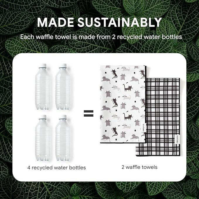 RECYCO Waffle Kitchen Towel Set of 2