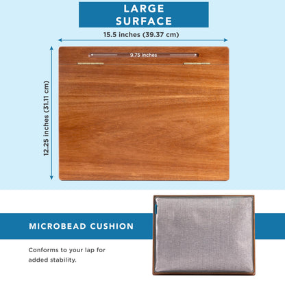LAPGEAR Schoolhouse Lap Desk with Storage Compartments - Acacia Wood - Natural - Style No. 45076