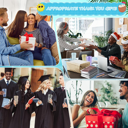 Teenyyou 60 Pcs Employee Appreciation Gift Set, 16oz Tumbler with Lid Notebook Pen Bulk Thank You Gift Holiday Party Favor for Teachers Office Coworker Teacher Staff Team (Dark Color,Classic Style)