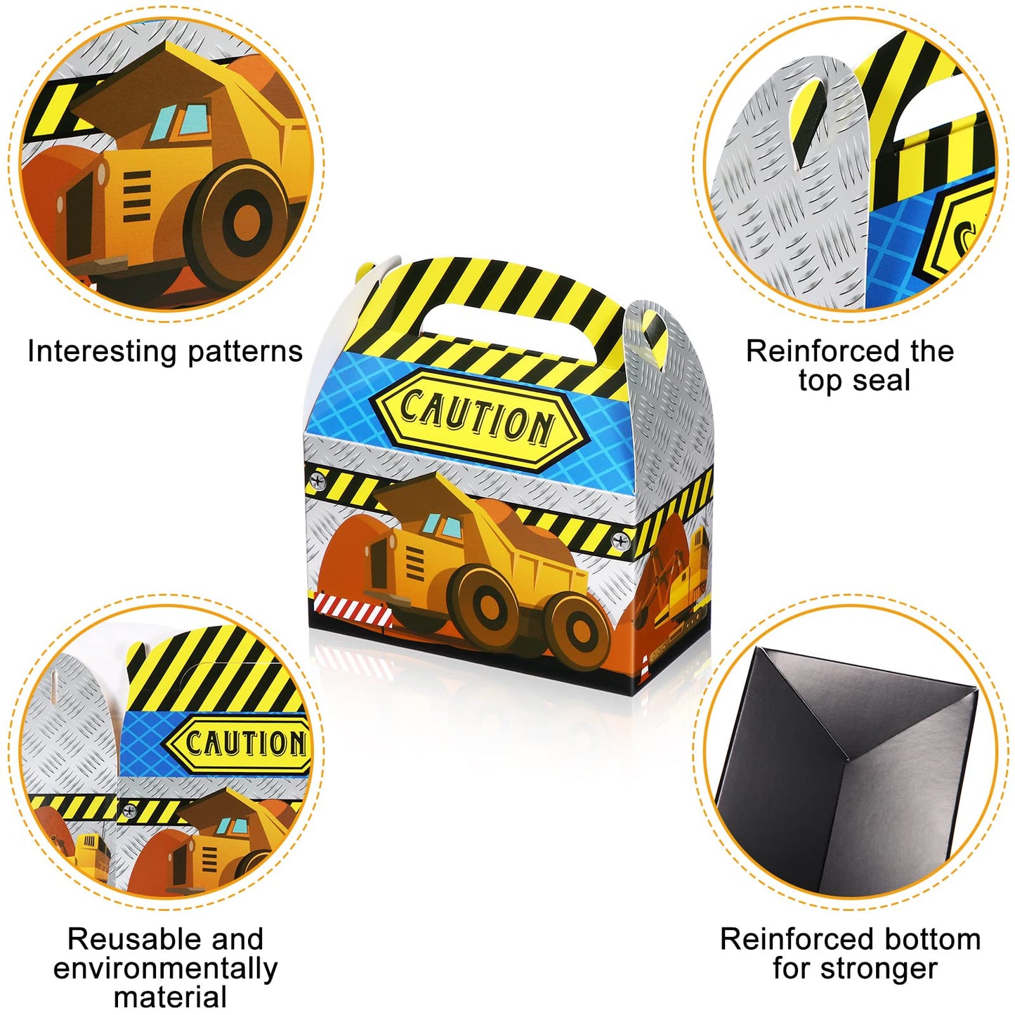 Marspark 20 Pack Construction Party Favor Boxes, Construction Birthday Parties Supplies, Truck Goodie Party Favor Boxes for Kids' Birthdays, Baby Showers, and Truck Themed Parties