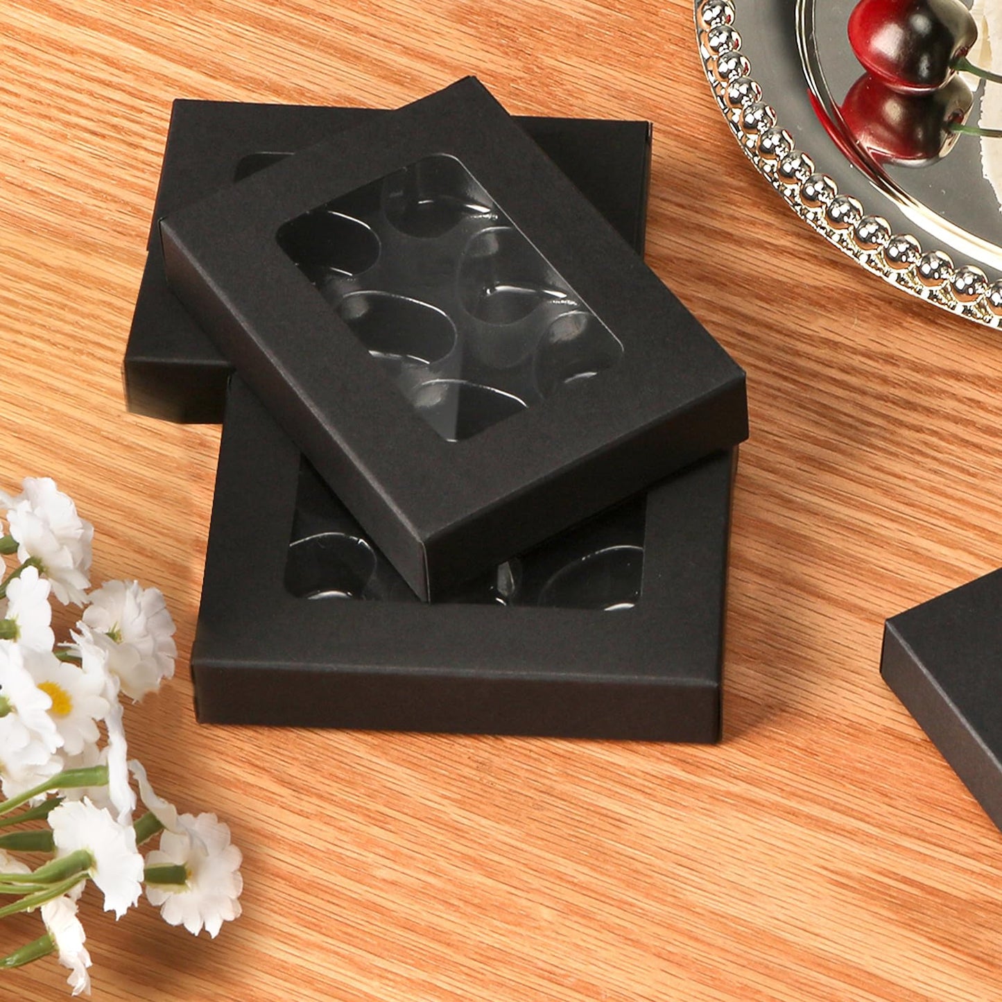 50 Pcs Heart Wax Melts Molds Plastic Wax Melt Containers 6 Cavity Gift Boxes for Wax Melts Wax Melt Packaging for Wax Cube Wax Block Wax Tarts Wax Melt Wickless Candles Soap Making