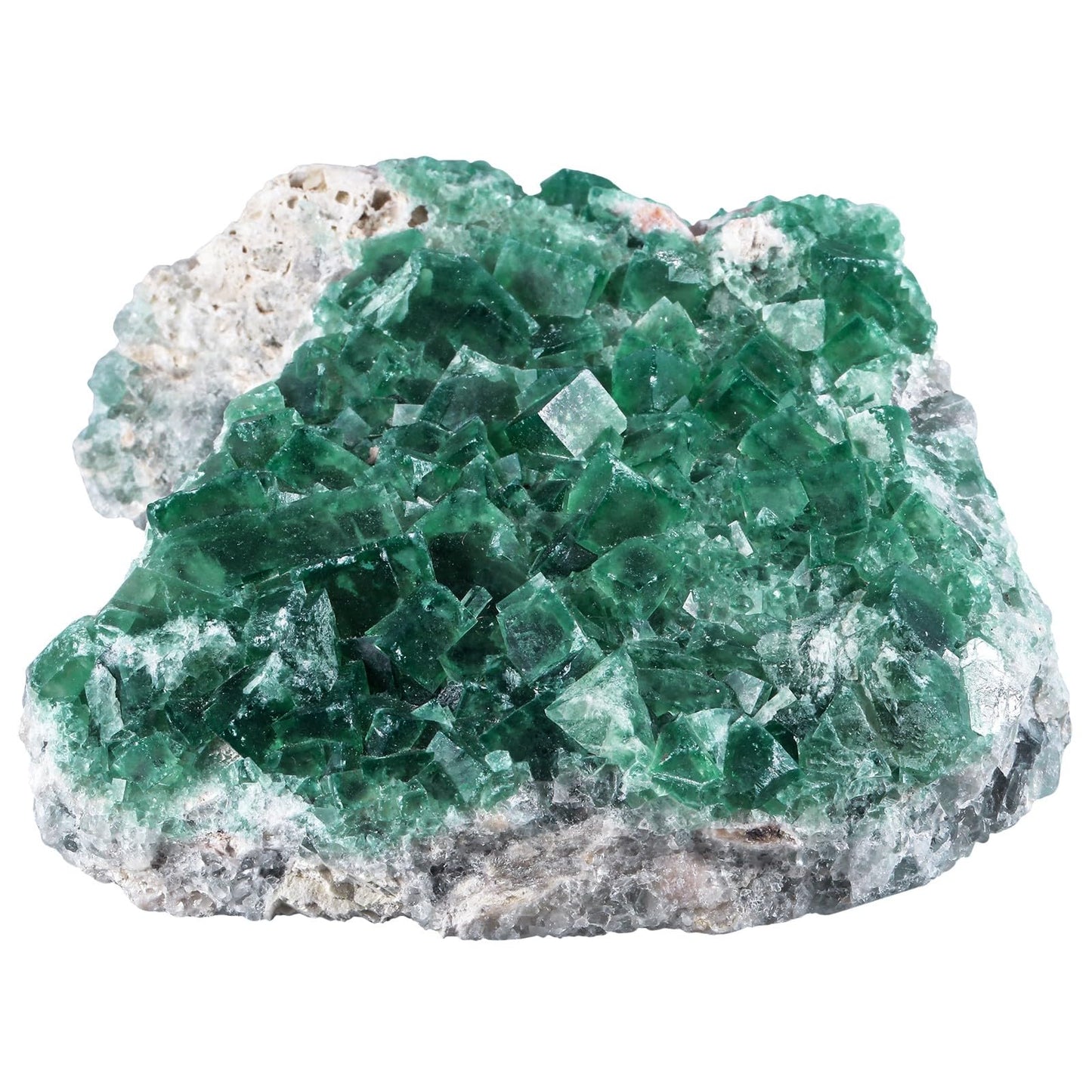 TUMBEELLUWA Natural Green Fluorite Crystal Cluster Geode Druzy Specimen Mineral Raw Stone for Healing, Witchcraft, Home Decor (501g-600g)