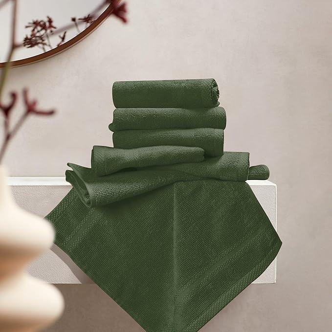 GLAMBURG Ultra Soft 12-Piece Washcloths Set 13x13-100% Ringspun Cotton