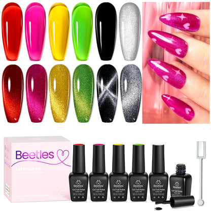 Beetles Jelly Gel Nail Polish Set, 6 Colors Milky White Nude Pink Brown Sheer Gel Polish Kit Nail Concealer Translucent Effect Soak Off Uv French Nail Art Gift for Women Ultimate Monochrome Collection