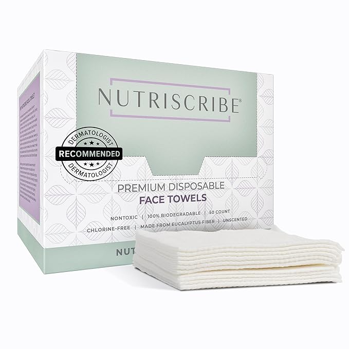 Disposable Face Towels XL, Makeup Remover Cleansing Wipes, 100% Natural